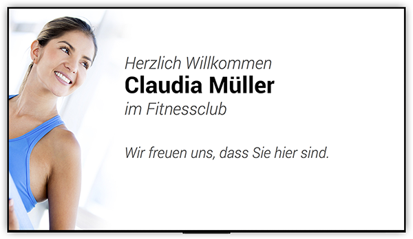 Kursplan Kundenbegrüßung Digital Signage für Fitnessclubs