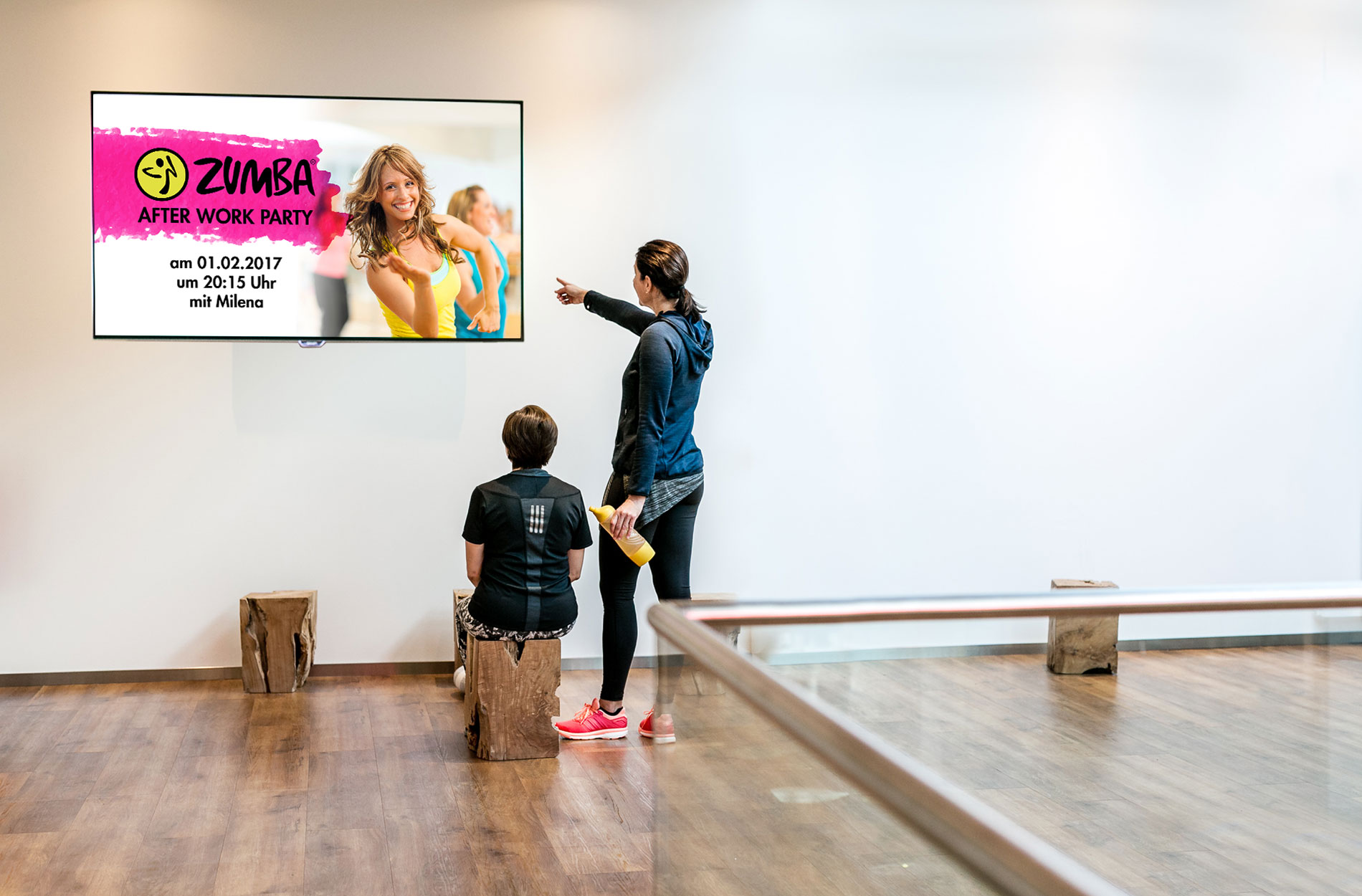 Kursplan Digital Signage für Fitnessclubs