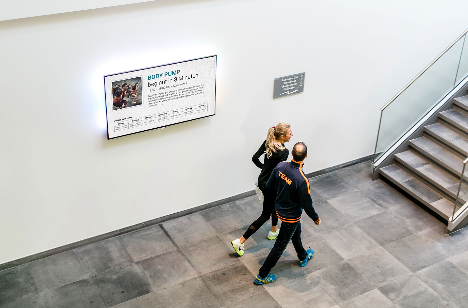 Kursplan Digital Signage für Fitnessclubs